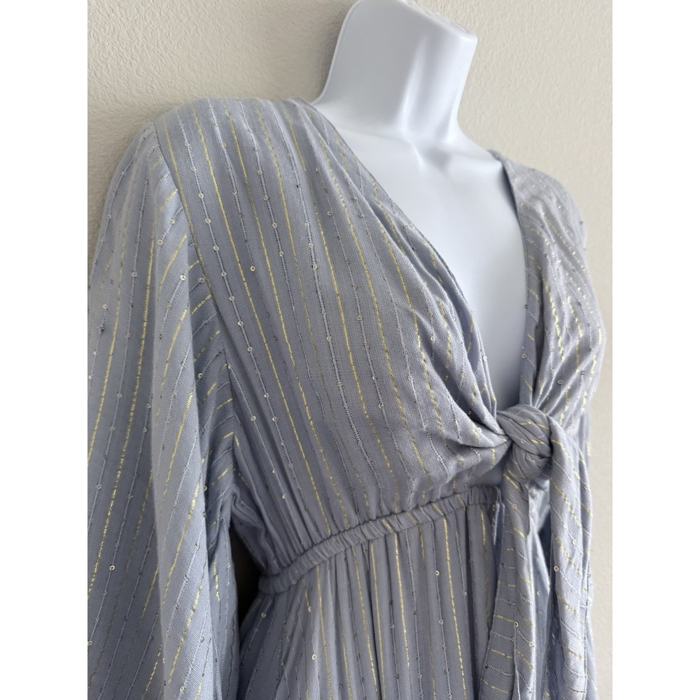 Sundress Juliana St Barth Womens Small Baby Blue Gold Resortwear Beach Cruise - Picture 3 of 8